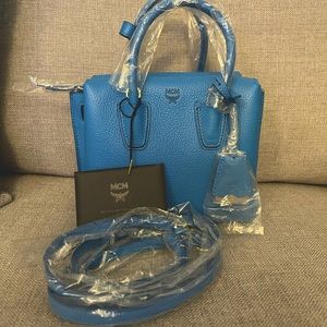 MCM Milla Mini Tote in Blue Brand New